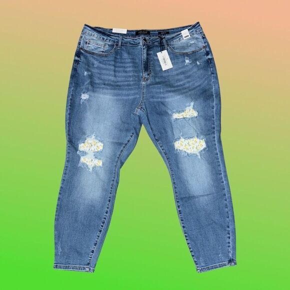 NWT Plus Size Judy Blue High Waist Lemon Patch Skinny Fit Jeans Size 22W #206 - Picture 11 of 14